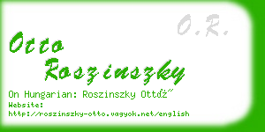 otto roszinszky business card